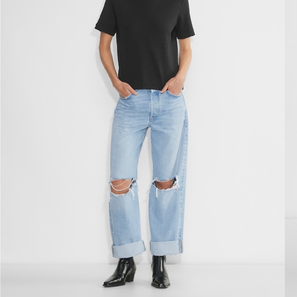 Citizens Of Humanity Blue Boyfriend Jeans with Distressed Details